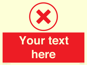 Custom red background, red cross in circle sign